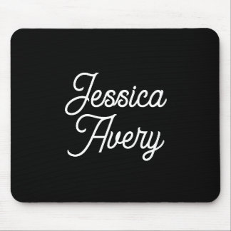 Jeder Name | Elegantes Vintages, weißes Script auf Mousepad