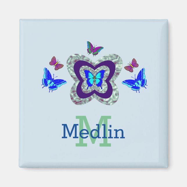 Jeder Name Lebt Butterflies Magnet (Vorne)