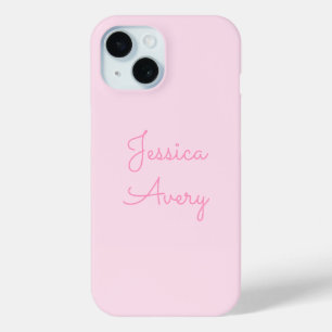 Jeder Name   Niedlich Pink Cursive Case-Mate iPhone Hülle