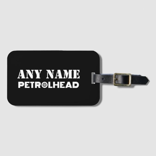 Jeder Name Personalisiert Petrolhead Gepäckanhänger (Vorderseite (Horizontal))