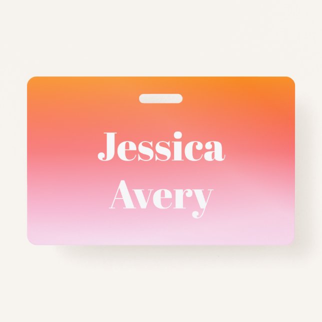 Jeder Name | Retro-Modern gestylter Text farbenfro Ausweis (Vorderseite)