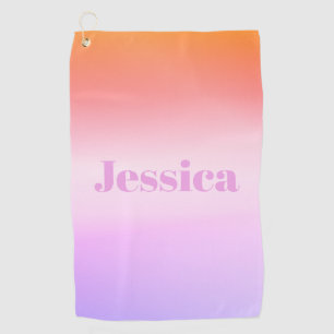 Jeder Name   Retro-Modern gestylter Text farbenfro Golfhandtuch