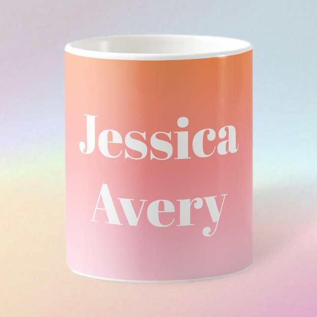 Jeder Name | Retro-Modern gestylter Text farbenfro Kaffeetasse (Von Creator hochgeladen)
