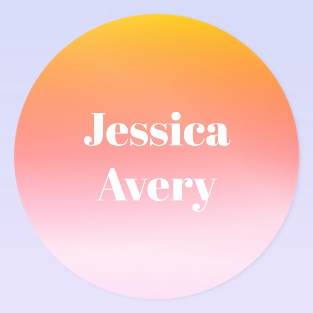 Jeder Name | Retro-Modern gestylter Text farbenfro Runder Aufkleber (Von Creator hochgeladen)