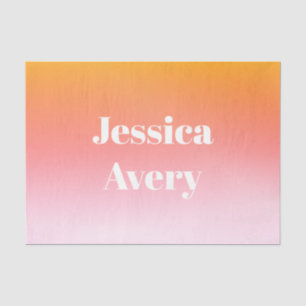 Jeder Name   Retro-Modern gestylter Text farbenfro Seidenpapier
