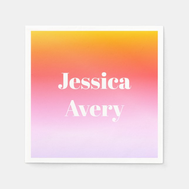Jeder Name | Retro-Modern gestylter Text farbenfro Serviette (Vorderseite)