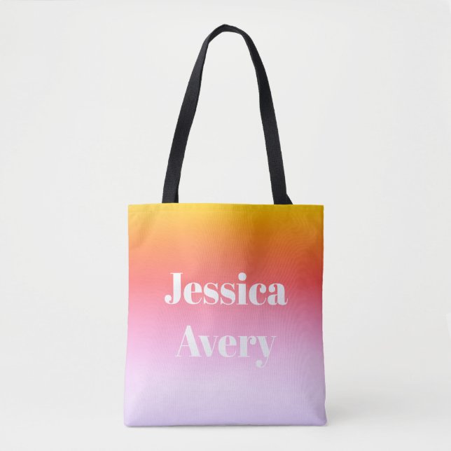Jeder Name | Retro-Modern gestylter Text farbenfro Tasche (Vorderseite)