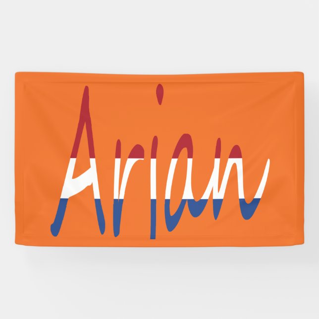 Jeder Name überlagert sich auf der NLD-Flagge auf  Banner (Horizontal)