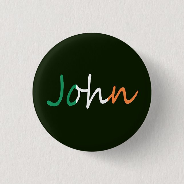 Jeder Name überlagert sich auf irischer Flagge-Sei Button (Vorderseite)