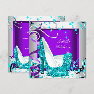 Jeder Occasions-Party-Glitzer Aquamarine Lila High Einladung