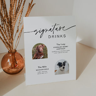 JEDER Pet Signature Drinks Wedding 8x10 Sockelschild