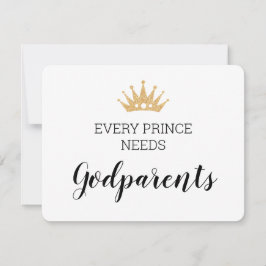 Jeder Prinz braucht Godeltern Christening Karte