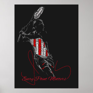 Jeder Punkt zählt Tennis-Typografie Poster