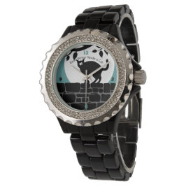 "Jeder Schriftsteller braucht eine Katze" Schwarze Armbanduhr