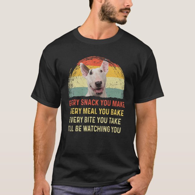 Jeder Snack, den Sie Bull Terrier Hund Mama Vater T-Shirt (Vorderseite)