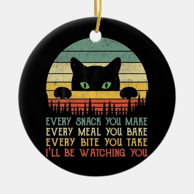 Jeder Snack, den Sie machen Chat Funny Cat Mama Ca Keramik Ornament (Vorne)