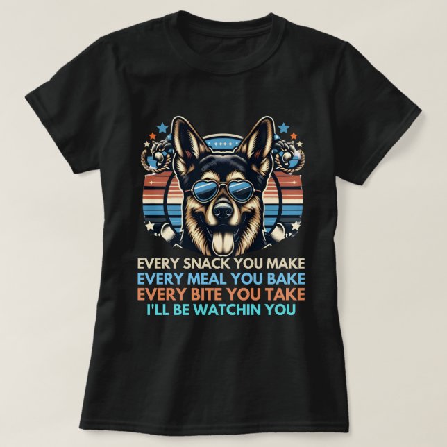Jeder Snack, den Sie machen Hunde Liebhaber schwin T-Shirt (Design vorne)