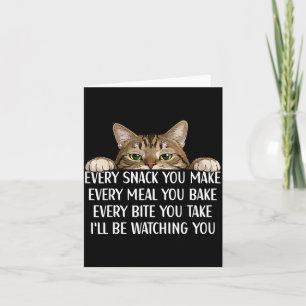 Jeder Snack macht jede Mahlzeit backt Katze lustig Karte