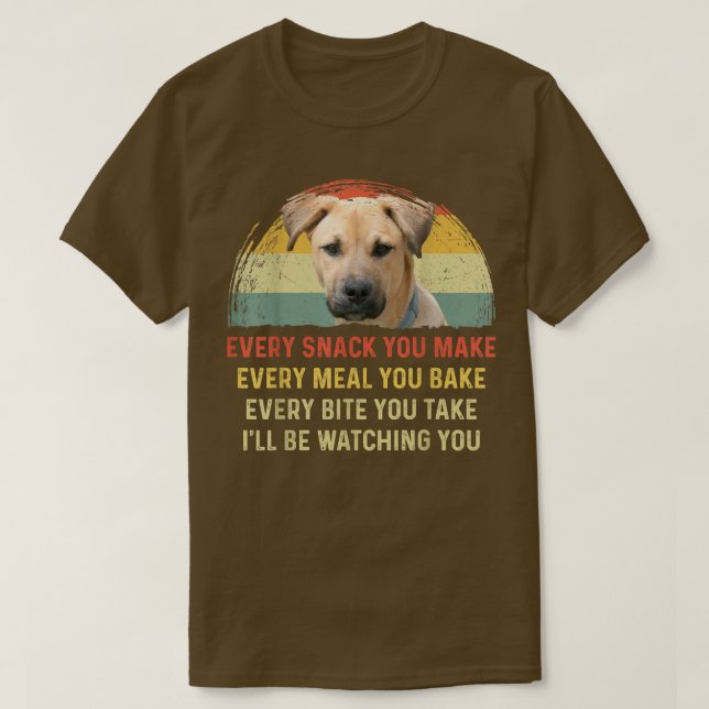 Jeder Snack Sie machen Blackmouth Cur Hund Mama Do T-Shirt (Design vorne)