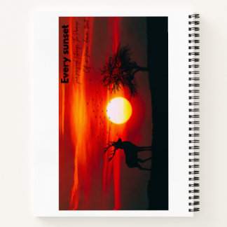 Jeder Sonnenuntergang Neue Dämmerung Hirsch Silhou Notizbuch