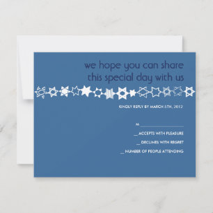 JEDER STAR IST EINZIGARTIGE Bar Bat Mitzvah Reply RSVP Karte