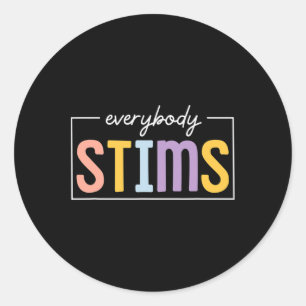 Jeder Stim Neuroversity Sped Teacher Autismus Runder Aufkleber