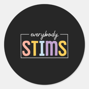 Jeder Stim Neuroversity Sped Teacher Autismus Runder Aufkleber