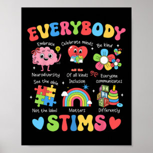 Jeder Stims Autism Special Ed Teacher Social W Poster