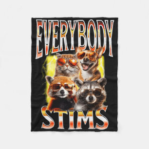 Jeder Stims Autismus Awareness Bootleg Neurodive Fleecedecke