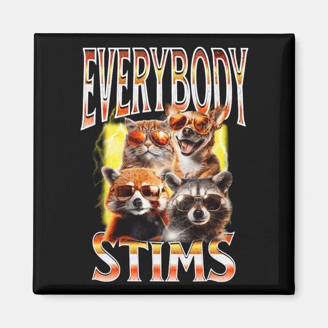 Jeder Stims Autismus Awareness Bootleg Neurodive Magnet (Vorne)