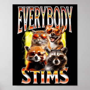 Jeder stimuliert Autism Awareness Bootleg Neurodiv Poster