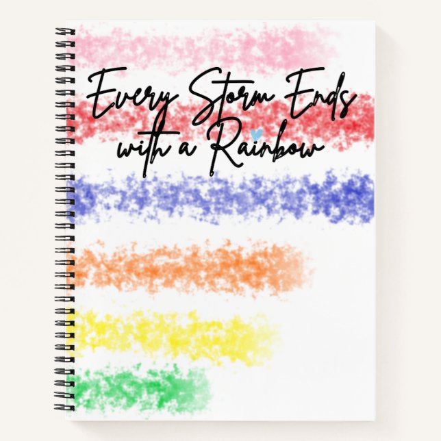 Jeder Sturm endet mit einem Rainbow Deluxe Noteboo Notizbuch (Vorderseite)