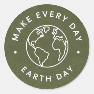 Jeder Tag ist Earth Day Runder Aufkleber
