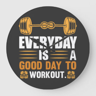 Jeder Tag Ist Ein Guter Tag Zum Training T-Shirt Große Wanduhr