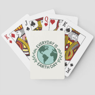 Jeder Tag Ist Tag der Erde - Vintage Green Earth L Spielkarten