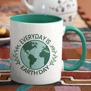 Jeder Tag Ist Tag der Erde - Vintage Grün Erde Lie Tasse
