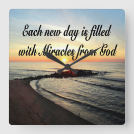 JEDER TAG IST VON GOTT MIRAKLES QUADRATISCHE WANDUHR