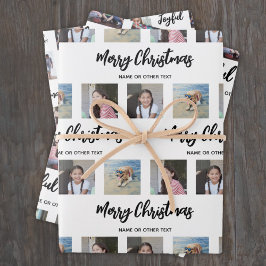 Jeder Text Foto Collage Einfache Brushed Weihnacht Geschenkpapier Set