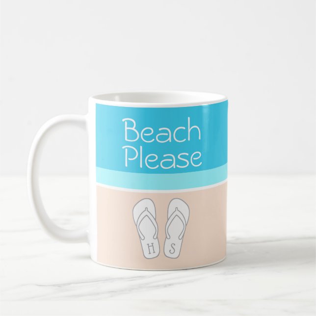Jeder Text Monogram Beach Bitte Niedlich Moderne F Kaffeetasse (Links)
