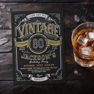 Jeder Vintage Whiskey 80. Geburtstag Einladung