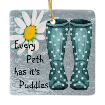 Jeder Weg hat es Puddeln Inspiration Ornament