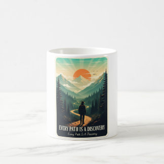"Jeder Weg ist eine Entdeckung" Vintage-Abenteuer- Kaffeetasse