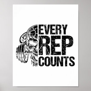Jeder Wiederholung zählt Gewichtheber Bodybuilding Poster