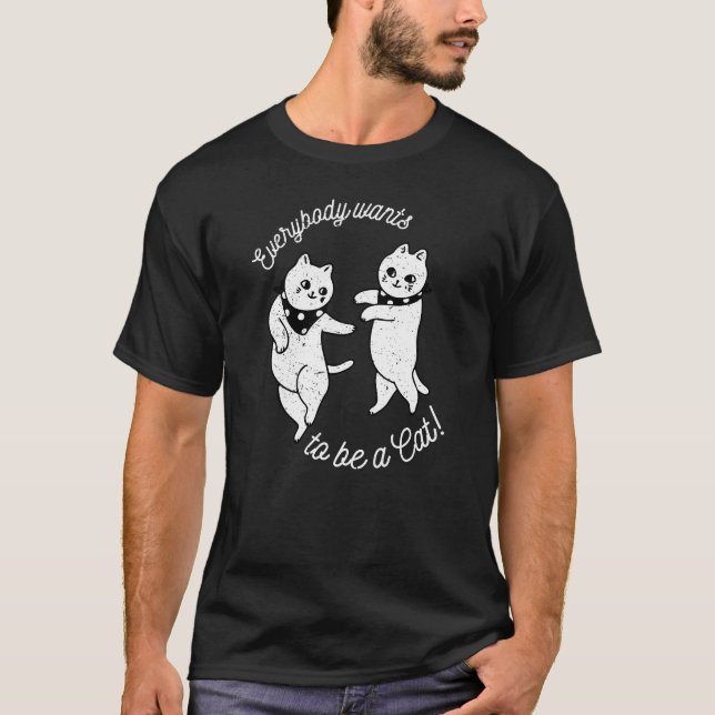Jeder Will, ein Cat Funny Puff Gezeichnet Pet Ow z T-Shirt (Vorderseite)