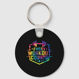 Jeder Workout zählt lustige Gym-Redewendungen, die Schlüsselanhänger
