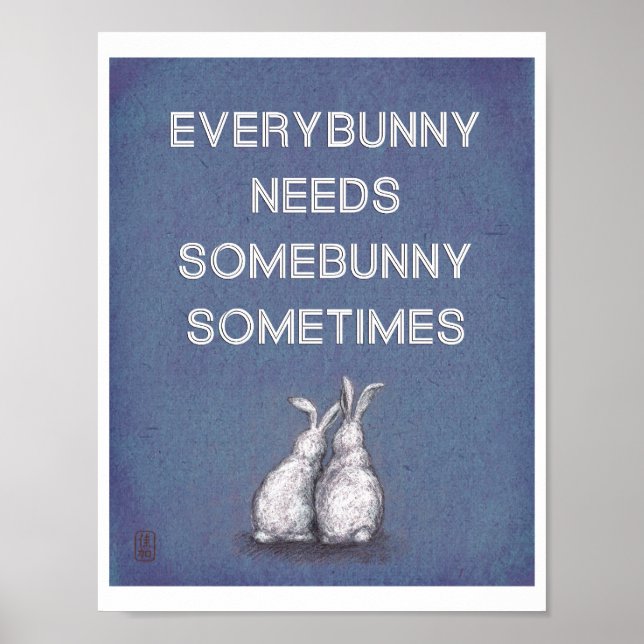 Jedermann braucht sonniges Poster Print Blue (Vorne)