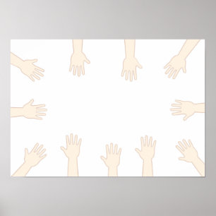 Jedermanns Hände, Hände verbinden. Poster