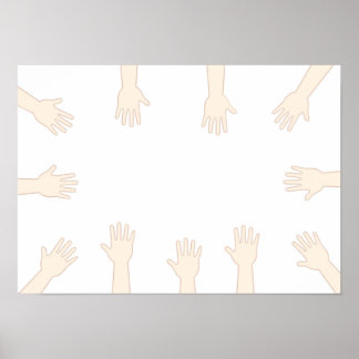 Jedermanns Hände, Hände verbinden. Poster