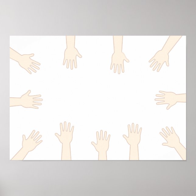 Jedermanns Hände, Hände verbinden. Poster (Vorne)