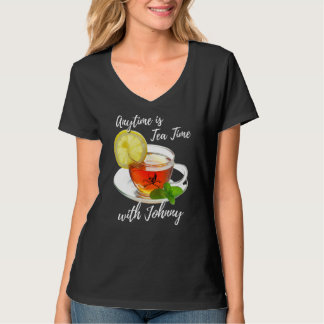 Jederzeit ist Tea Time mit Johnny Fun humorvoll T-Shirt